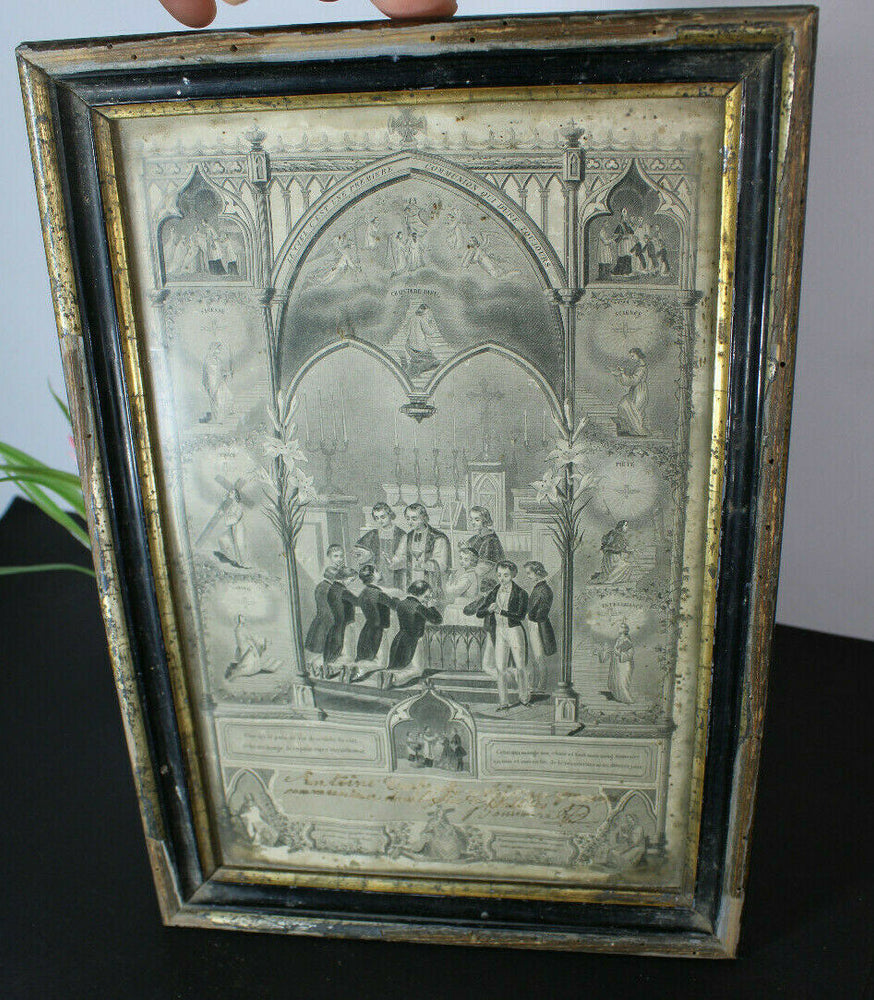 Antique  Religious litho wall plaque