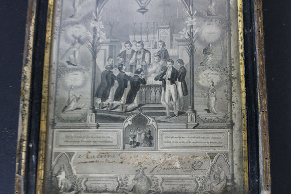 Antique  Religious litho wall plaque