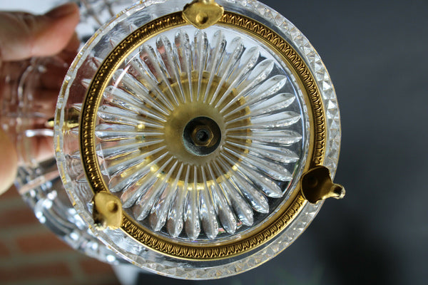 French crystal glass centerpiece bowl brass cherub putti figurial empire design