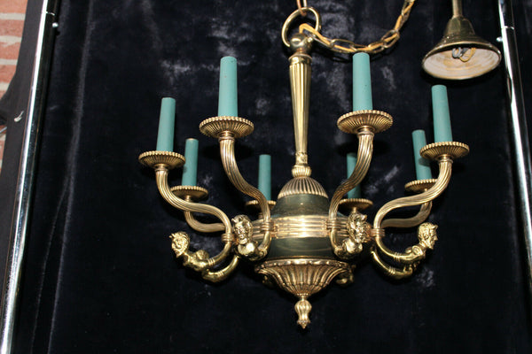 French satyr mythological head Chandelier bronze