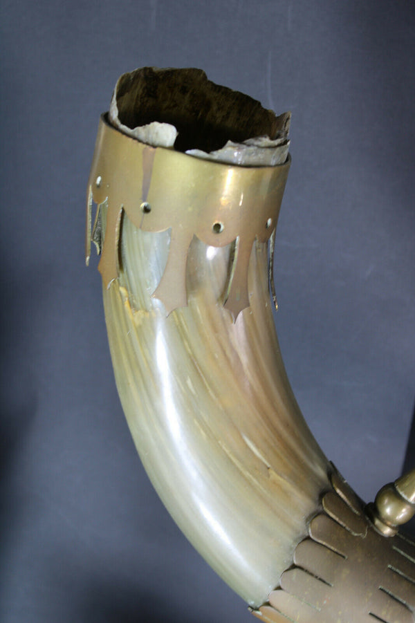 Antique French XL Cornucopia horn bronze putti figurine statue eagle