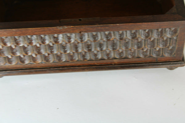 antique black forest wood carved box