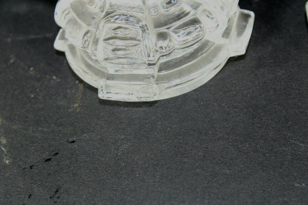 PAIR Rare crystal glass Bust virign mary christ Statue religious