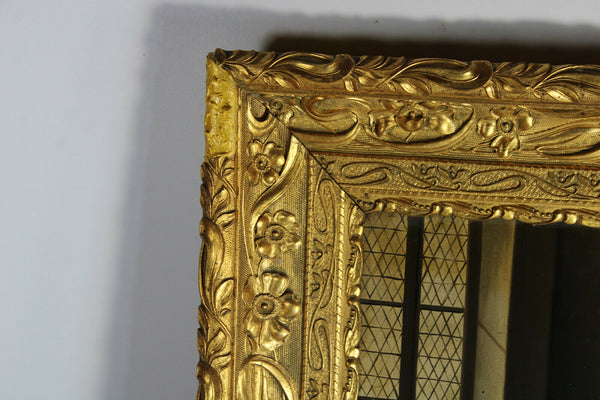 Antique French grisaille painting panel mother sick child religious items Rare