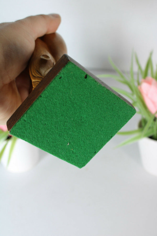 Flemish wood carved vintage nymph statue figurine