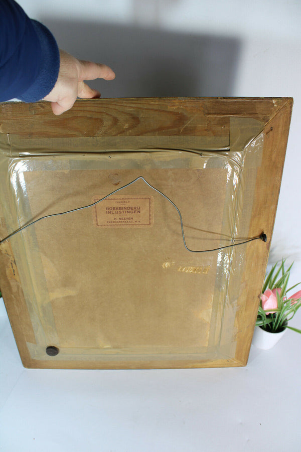 Vintage flemish oil painting sheltie dog