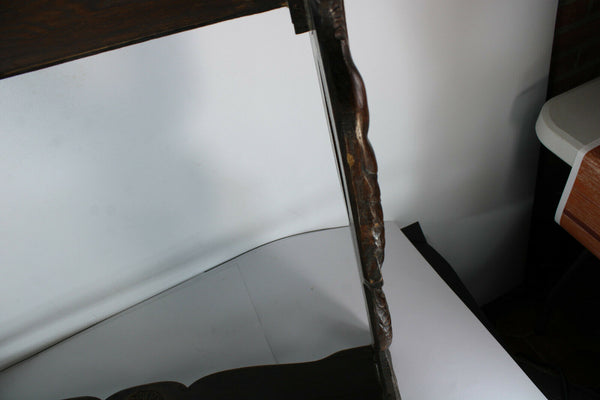 Vintage 1950 wood carved book holder stand dolphin fish figural rare