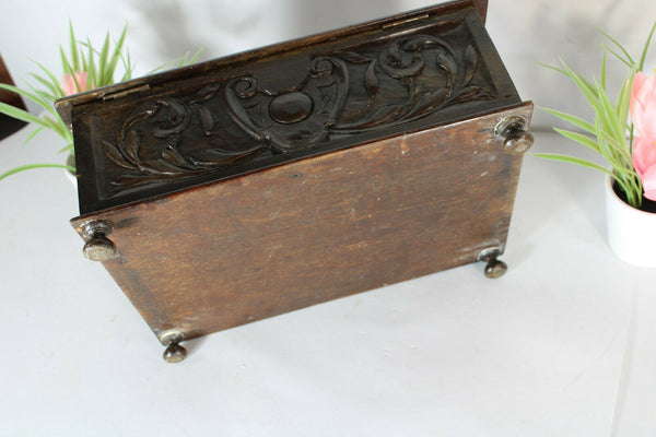 Antique black forest wood carved Box