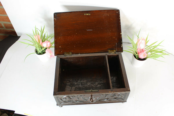 Antique black forest wood carved Box