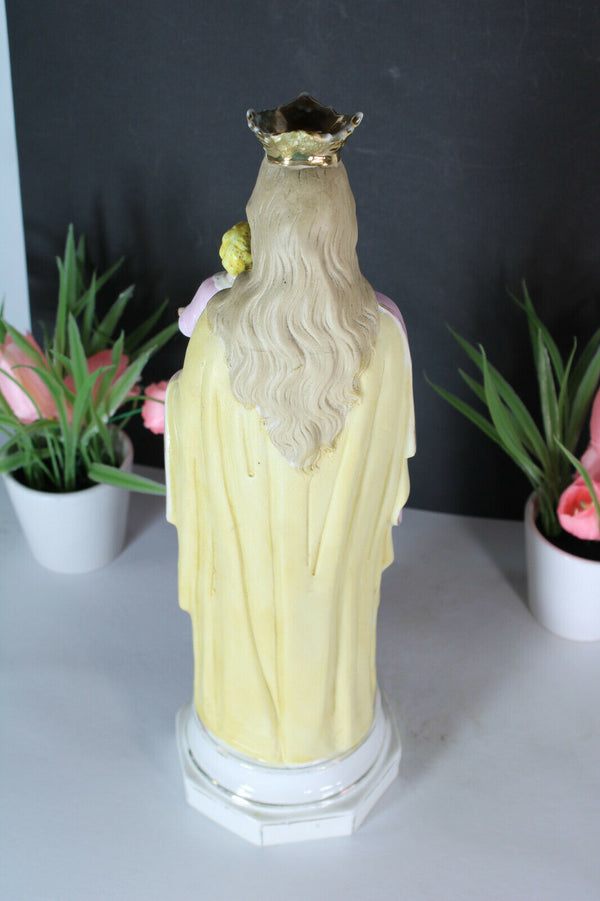 antique bisque porcelain madonna figurine statue