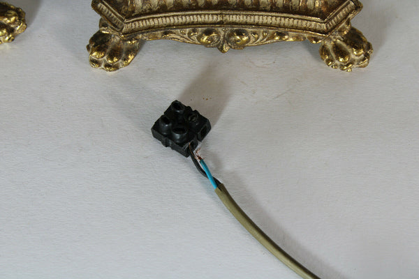 PAIR XL french brass putti cherub figurine Table lamps