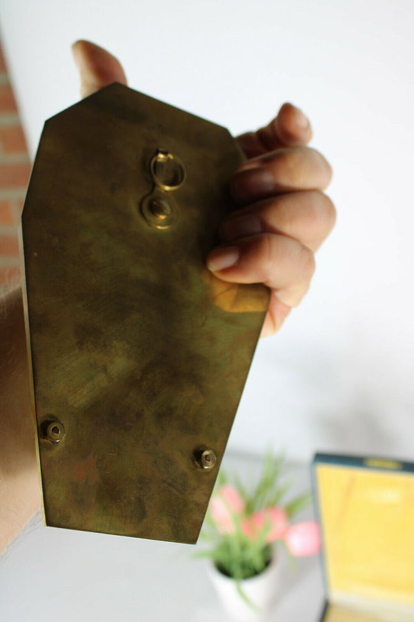 Antique French holy water font onyx brass in original box rare