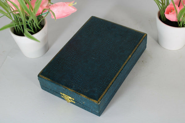 Antique French holy water font onyx brass in original box rare