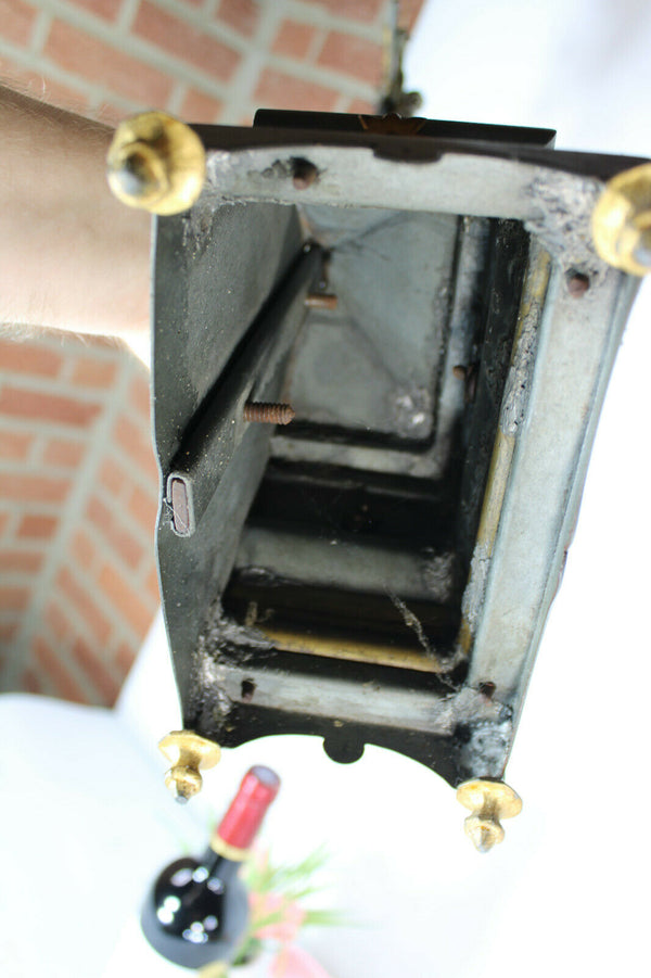 Antique Large French Metal Altar crucifix snake religious