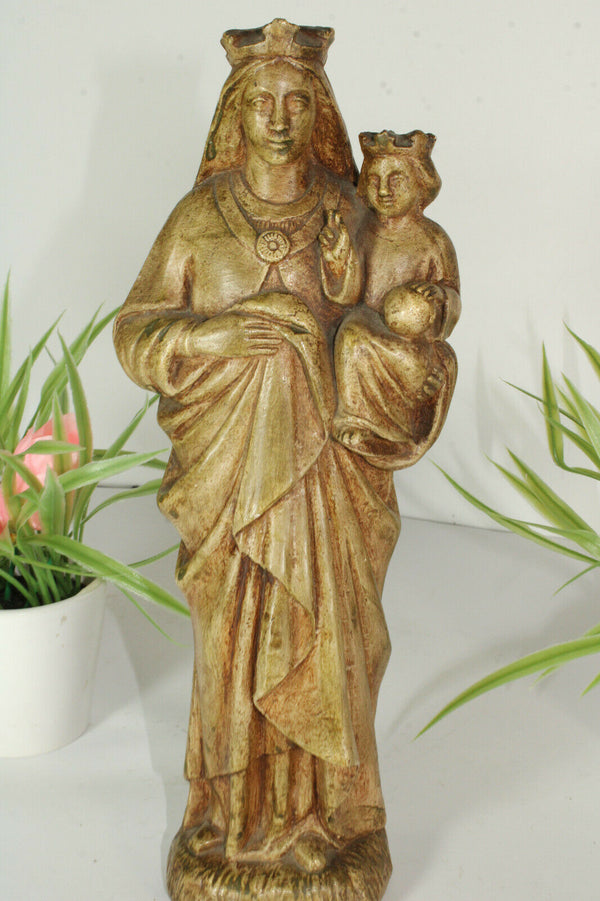 Antique chalkware madonna statue religious