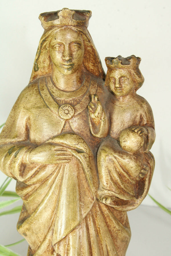 Antique chalkware madonna statue religious