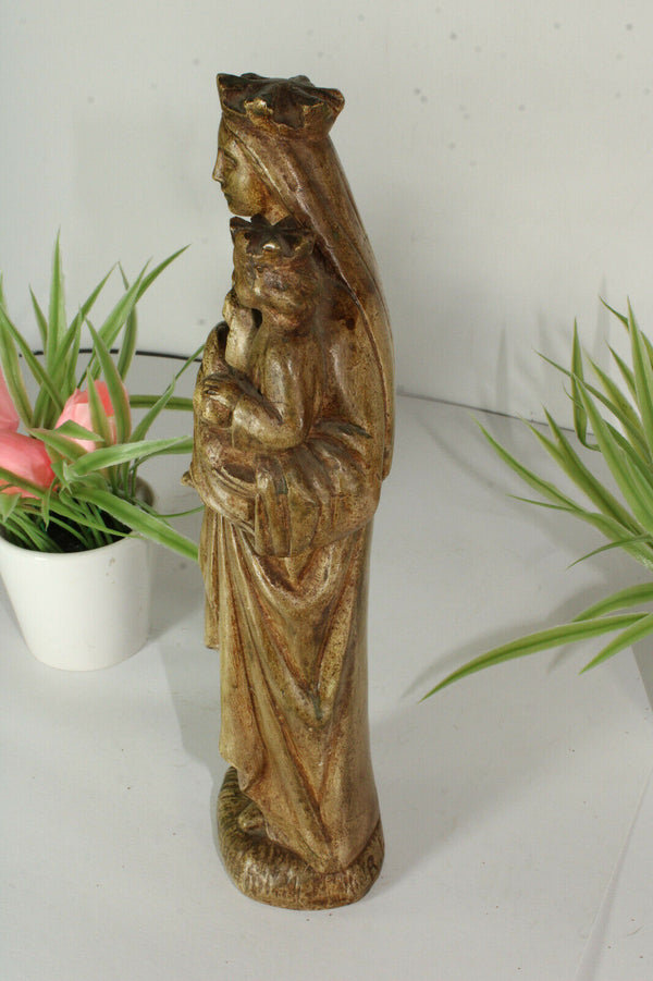 Antique chalkware madonna statue religious