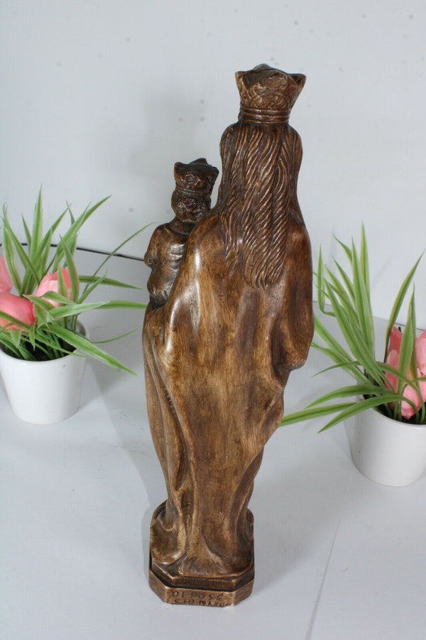 Antique chalkware our lady of tongeren grapes statue figurine religious