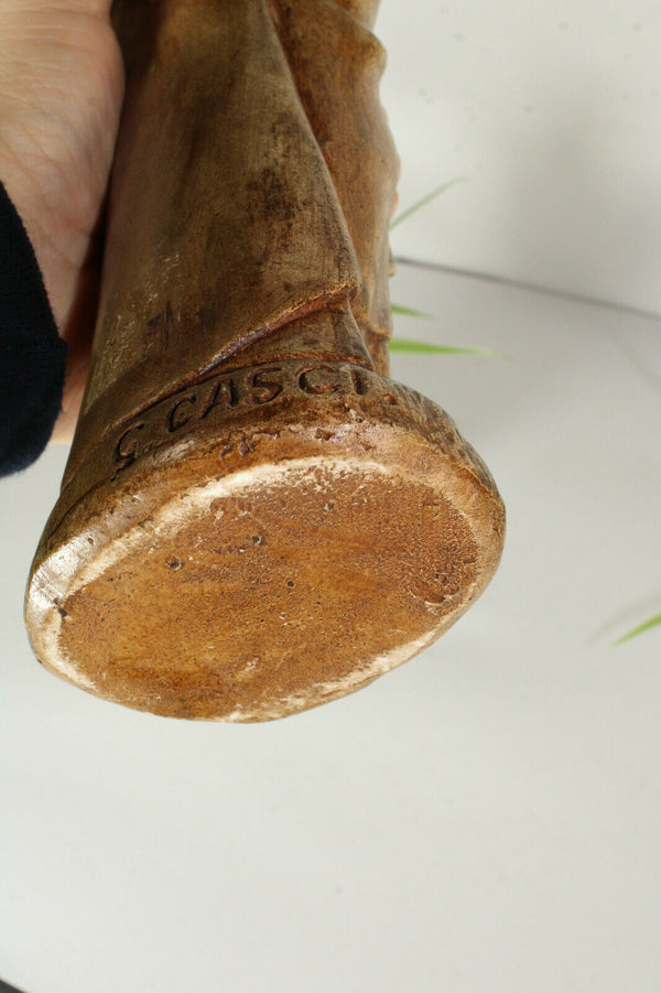 Antique chalkware madonna statue religious