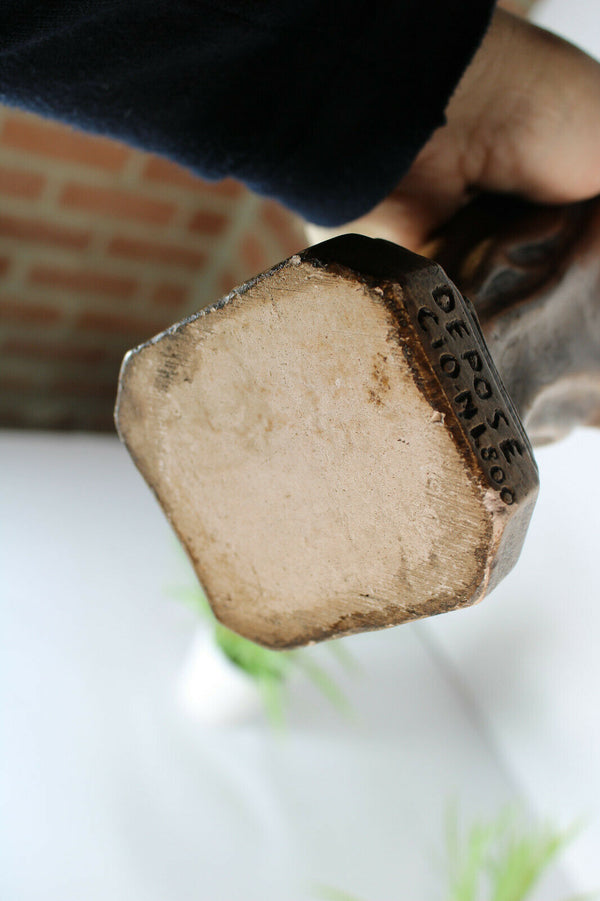 Antique chalkware our lady of tongeren grapes statue figurine religious