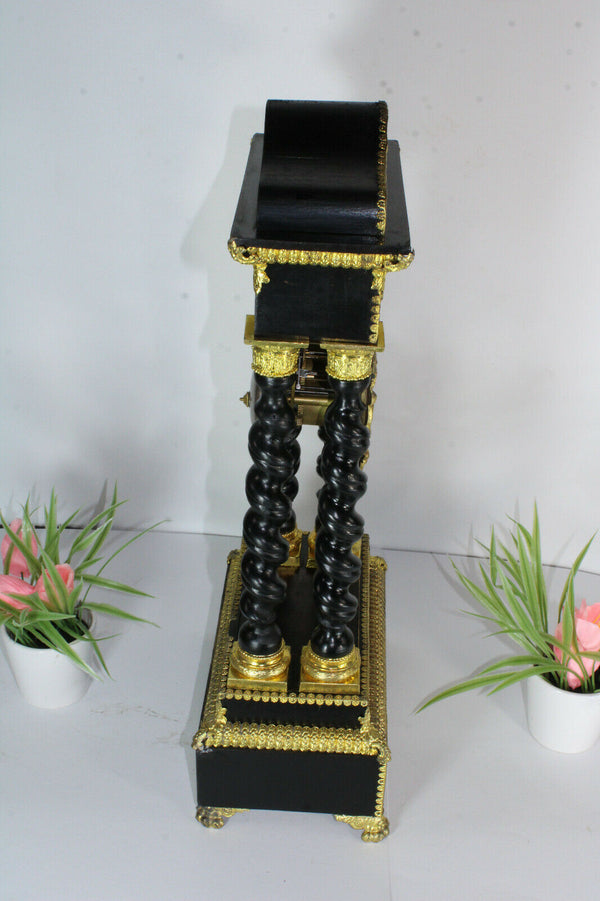 Antique napoleon III Wood inlay column clock