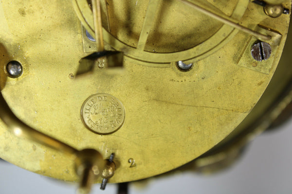 Antique napoleon III Wood inlay column clock