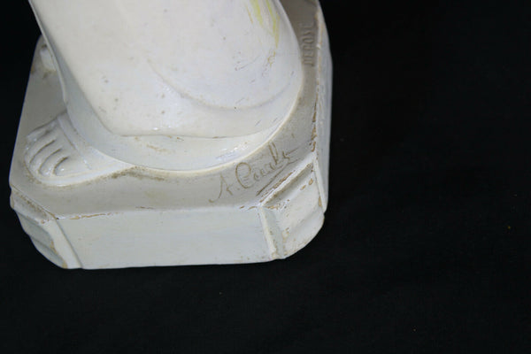 ART DECO signed CARLI chalk Statue saint joseph figurine