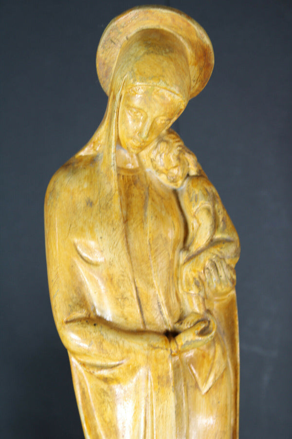 French chalkware art deco madonna figurine statue