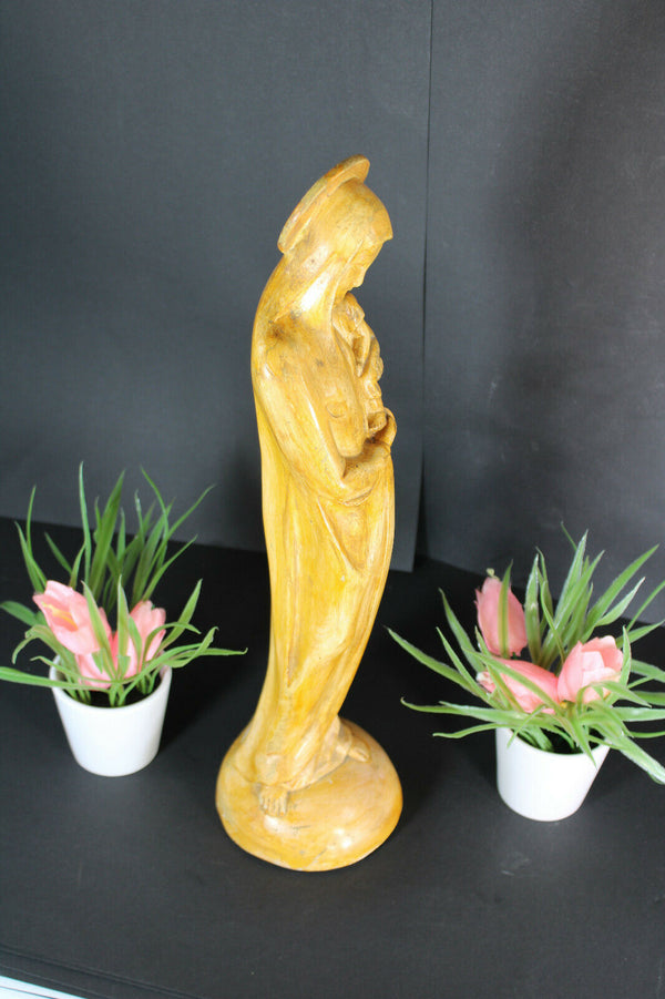 French chalkware art deco madonna figurine statue