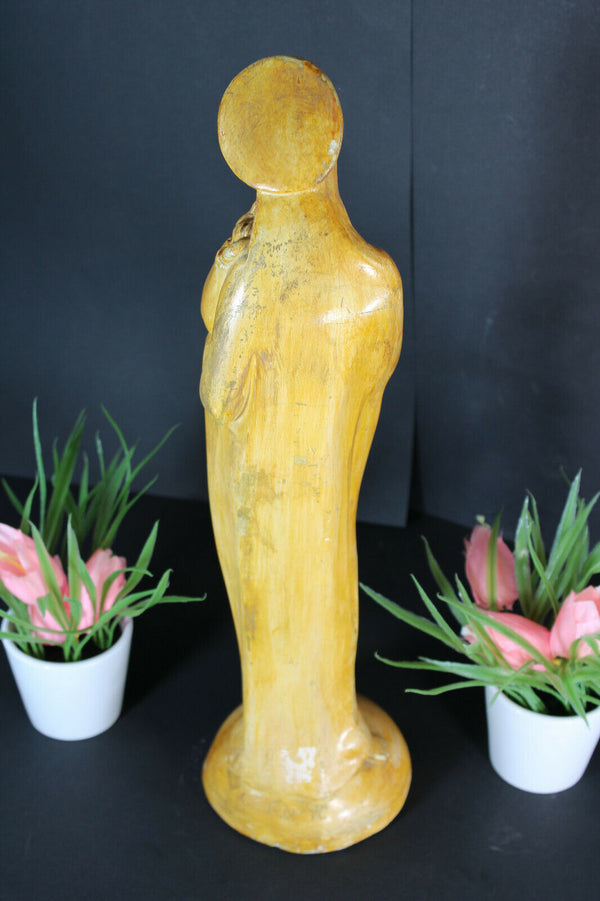 French chalkware art deco madonna figurine statue