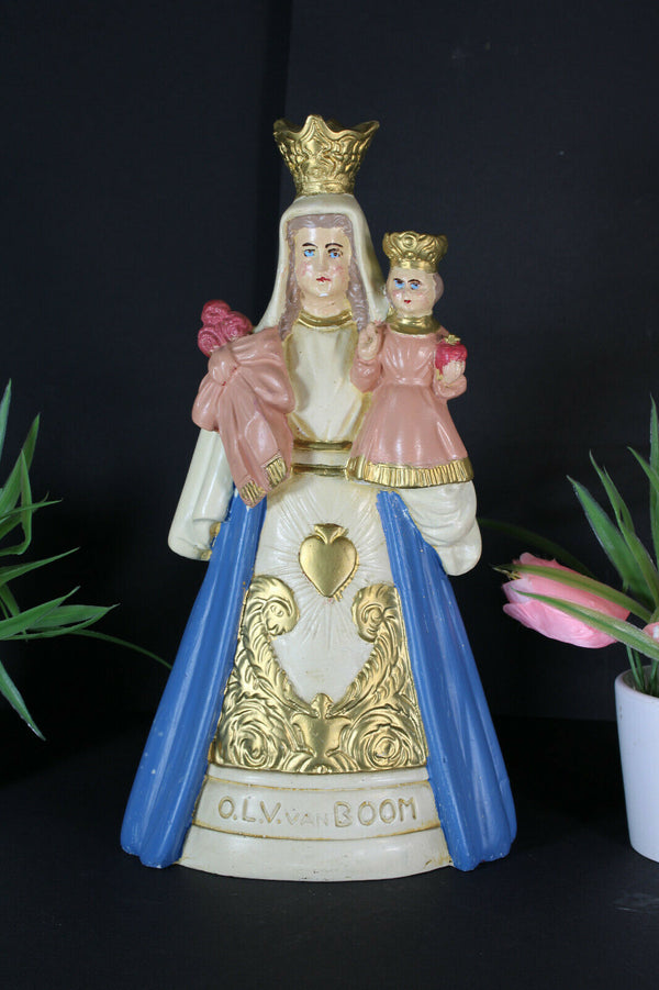 Antique Brussels OLV de Boom Madonna saint figurine statue marked