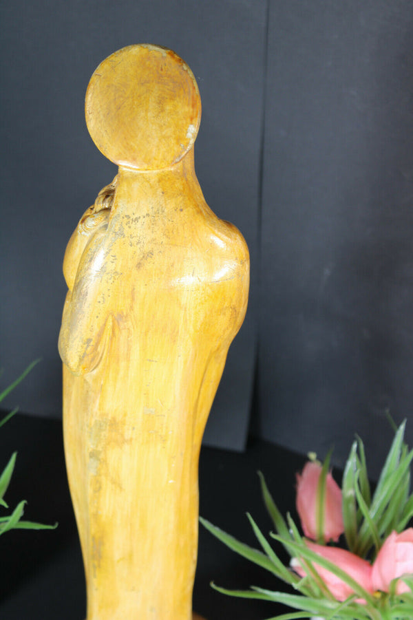 French chalkware art deco madonna figurine statue