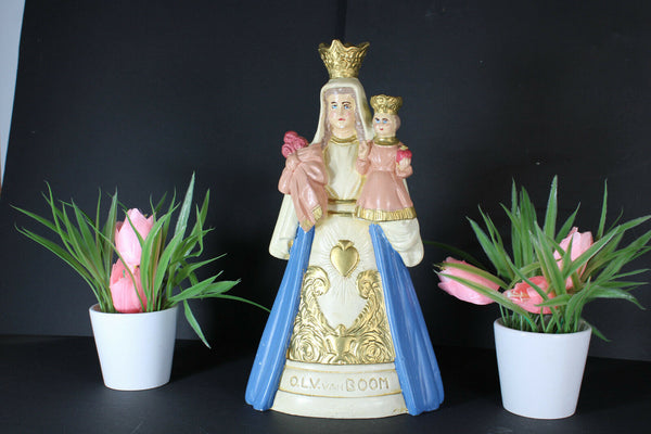 Antique Brussels OLV de Boom Madonna saint figurine statue marked