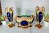 Antique Art nouveau barbotine majolica Vases centerpiece Mantel set