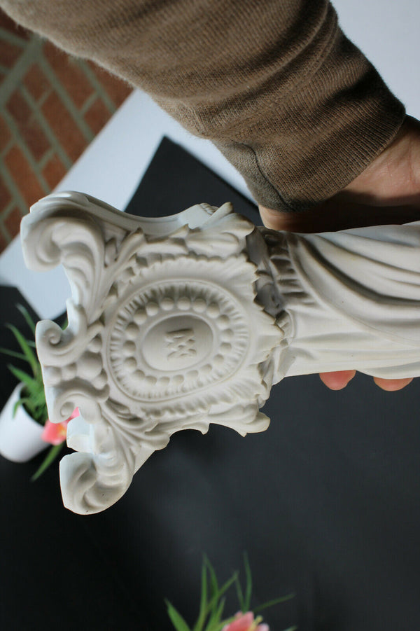 Antique french large religious bisque porcelain madonna figurine statue