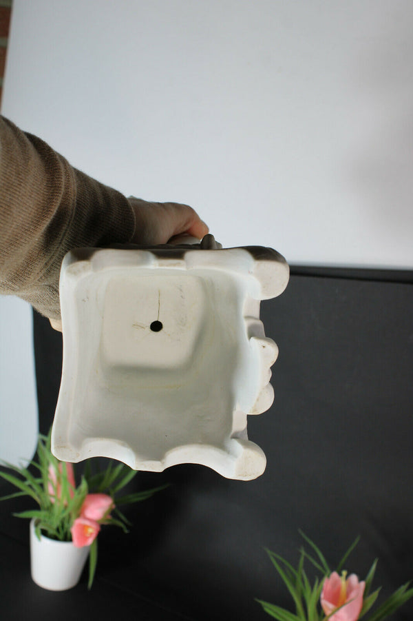 Antique french large religious bisque porcelain madonna figurine statue