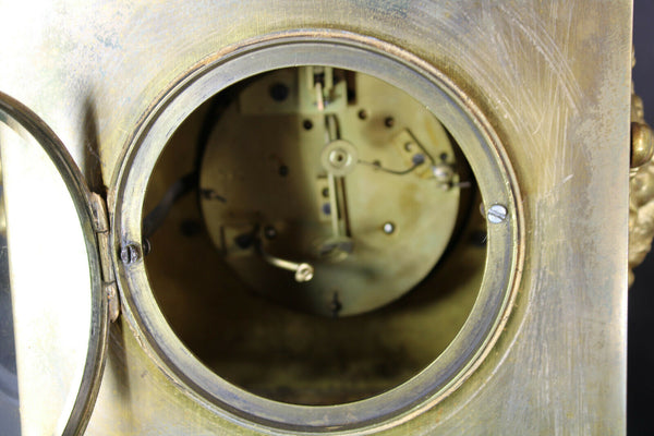 Antique bronze mantel clock lion head dragons