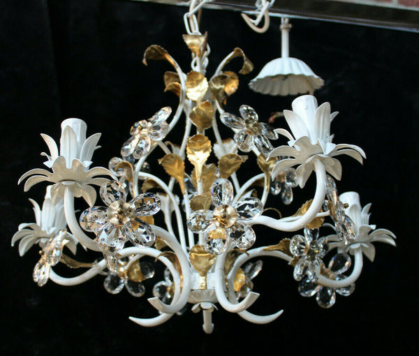 Hollywood regency italian banci daisy flower glass chandelier attr maison bagues