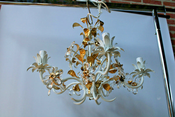 Hollywood regency italian banci daisy flower glass chandelier attr maison bagues