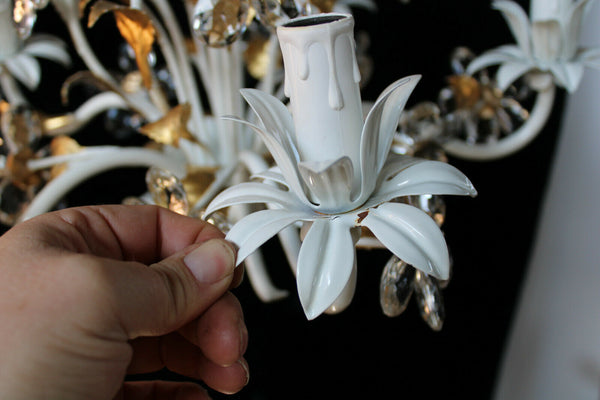 Hollywood regency italian banci daisy flower glass chandelier attr maison bagues