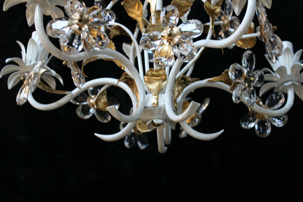 Hollywood regency italian banci daisy flower glass chandelier attr maison bagues