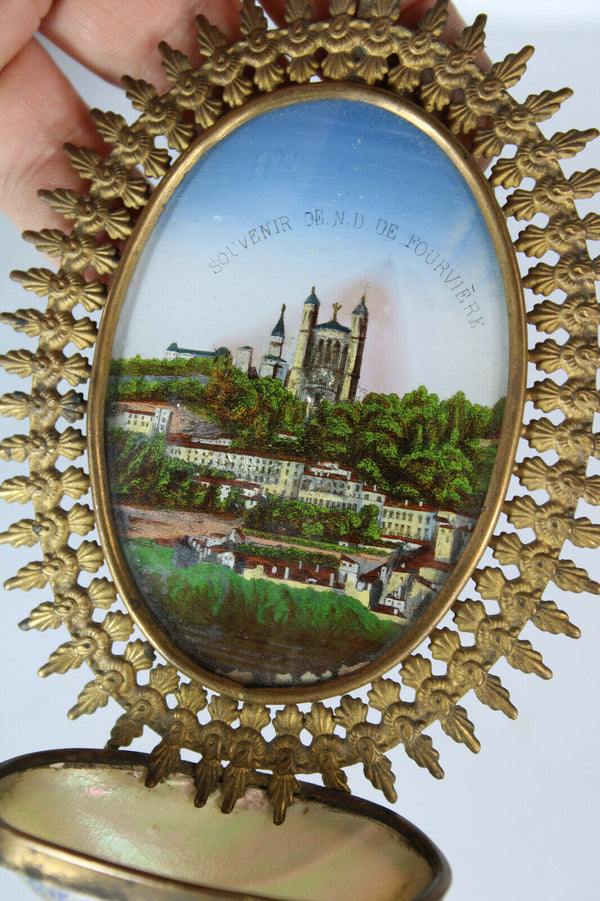 Antique mother pearl holy water font notre dame de Fourviere