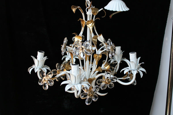 Hollywood regency italian banci daisy flower glass chandelier attr maison bagues