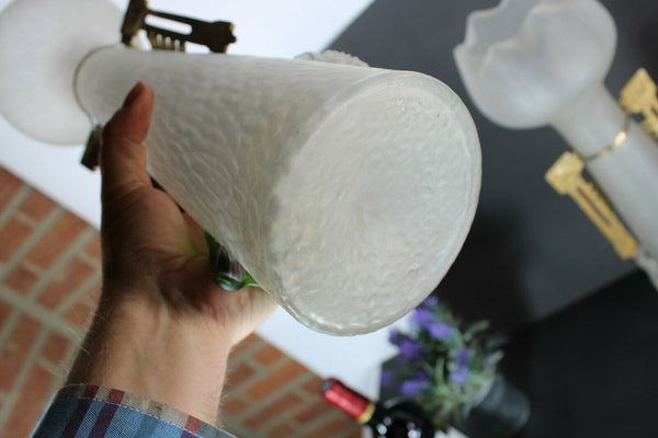 Art nouveau Kralik glass Floral Vases Rare