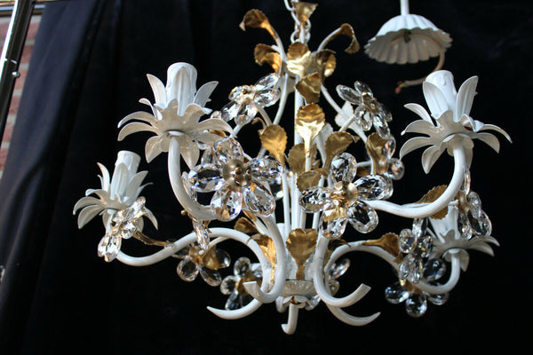 Hollywood regency italian banci daisy flower glass chandelier attr maison bagues