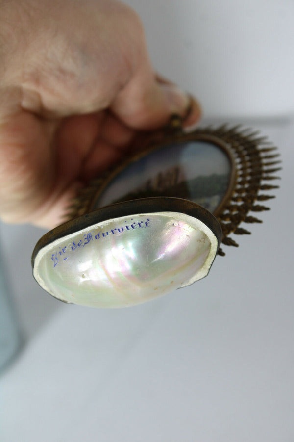 Antique mother pearl holy water font notre dame de Fourviere