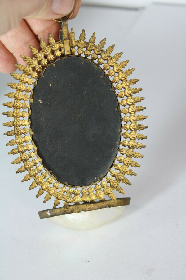 Antique mother pearl holy water font notre dame de Fourviere