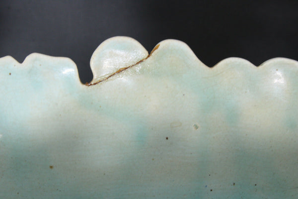 Antique Art nouveau barbotine majolica planter jardiniere vase