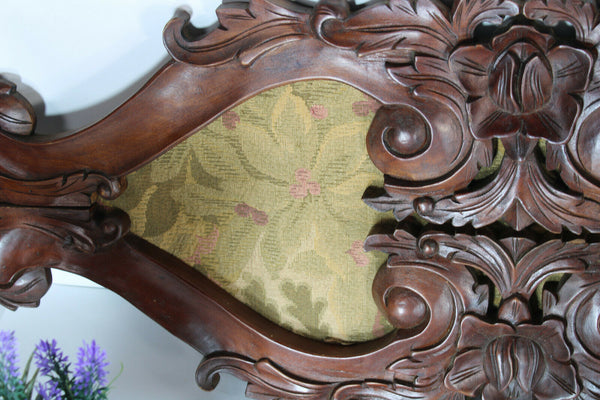 Antique black forest wood carved wall planel plaque