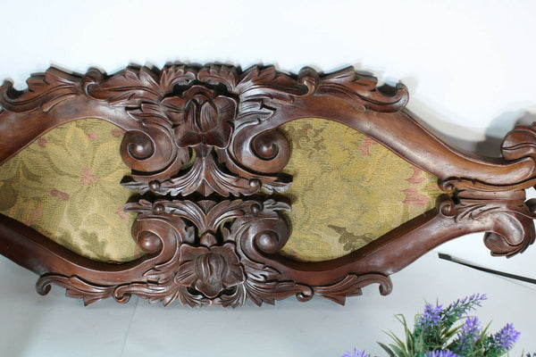 Antique black forest wood carved wall planel plaque